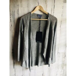 NWT STEFANEL 100% Cashmere Women's Cardigan S Sweater Gray Asymmetrical